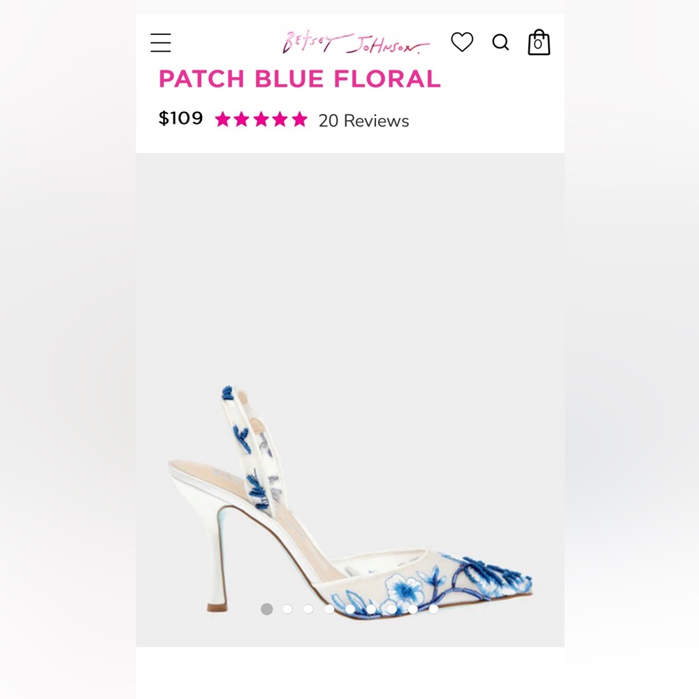 Betsey Johnson Patch Blue Floral Pointes Toe Heels